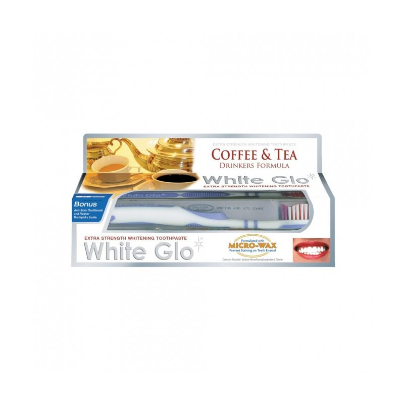 White Glo zobu pasta tējas un kafijas cienītājiem, 150g + dāvanā zobu birste