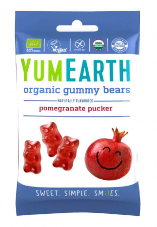 YumEarth BIO Gumijas lācīši ar granātābolu garšu, 50g