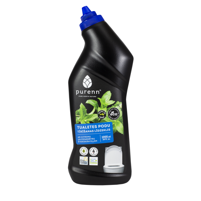 PURENN Tualetes podu tīrīšanas līdzeklis ar citronu un piparmētru ēteriskām eļļām, 1000ml