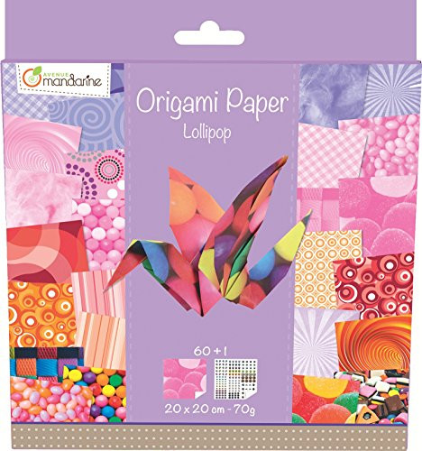 Mandarine Origami papīrs 60gb. un uzlīmes Lollipop