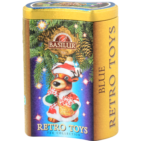Akcija! Basilur Retro Toys melnā tēja ar piedevām metāla iepakojumā, 75g