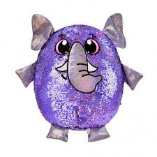 Shimmeez Mīkstā rotaļlieta- spilvens ar gliteriem Zilonis 36 cm