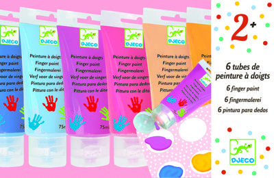 Djeco pirkstiņkrāsas 6 tūbiņās- Saldie toņi, DJ09000 no 18 mēn.