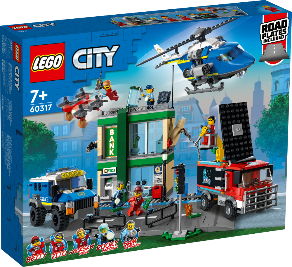 60317 LEGO® City Policijas pakaļdzīšanās bankā, 7+ gadiem, NEW 2022!(Maksas piegāde eur 3.99)