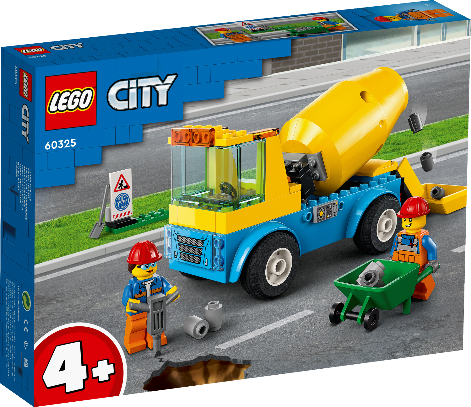60325 LEGO® City Бетономешалка, c 4+ лет, NEW 2022!(Maksas piegāde eur 3.99)