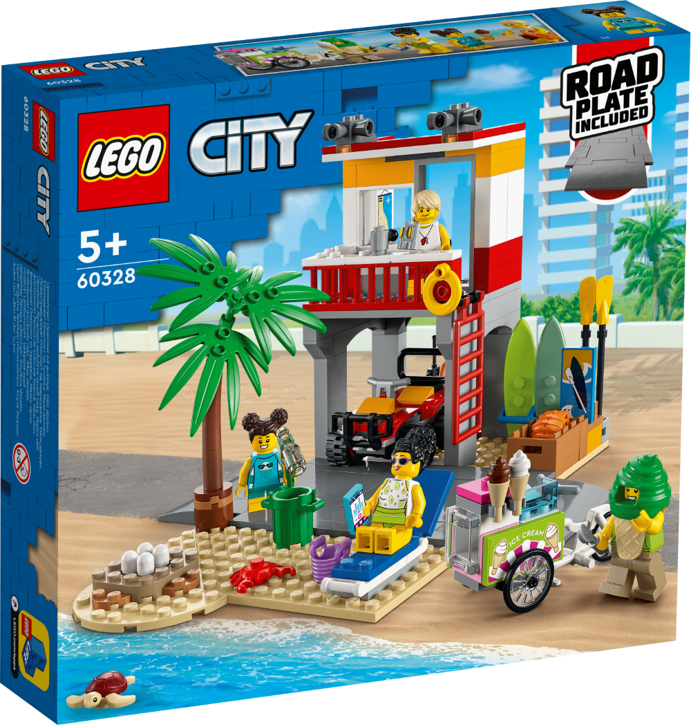 60328 LEGO® City Пост спасателей на пляже , 5+ лет, NEW 2022!(Maksas piegāde eur 3.99)
