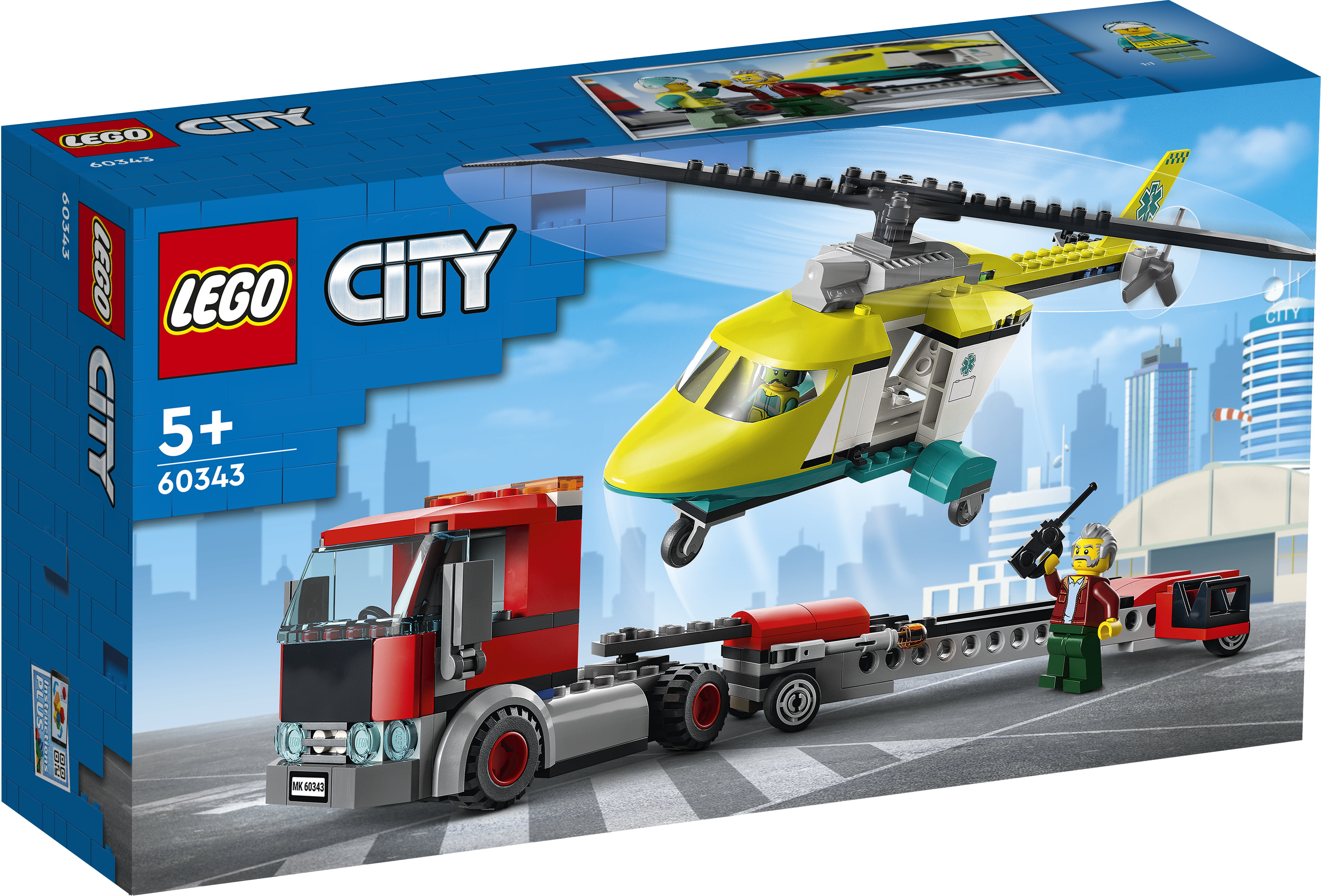 60343 LEGO® City Glābšanas helikoptera pārvadātājs, 5+ gadiem NEW 2022!(Maksas piegāde eur 3.99)