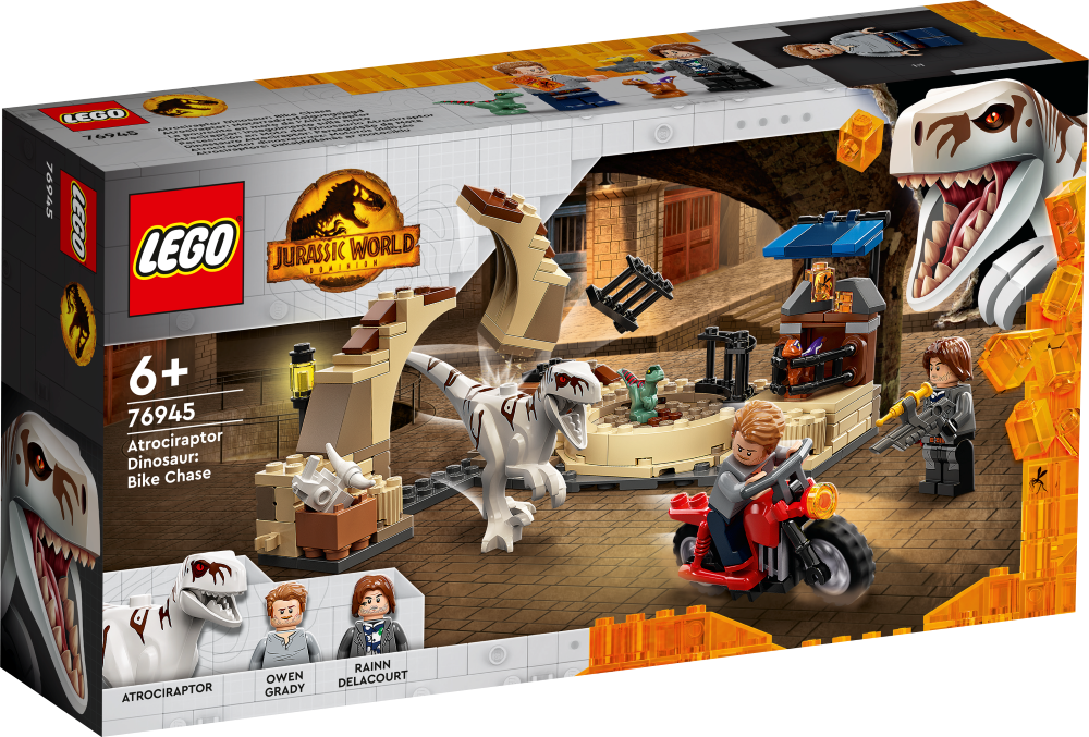 76945 LEGO® Jurassic World Atrociraptors: pakaļdzīšanās ar motociklu,no 6+ gadiem, NEW 2022! (Maksas piegāde eur 3.99)