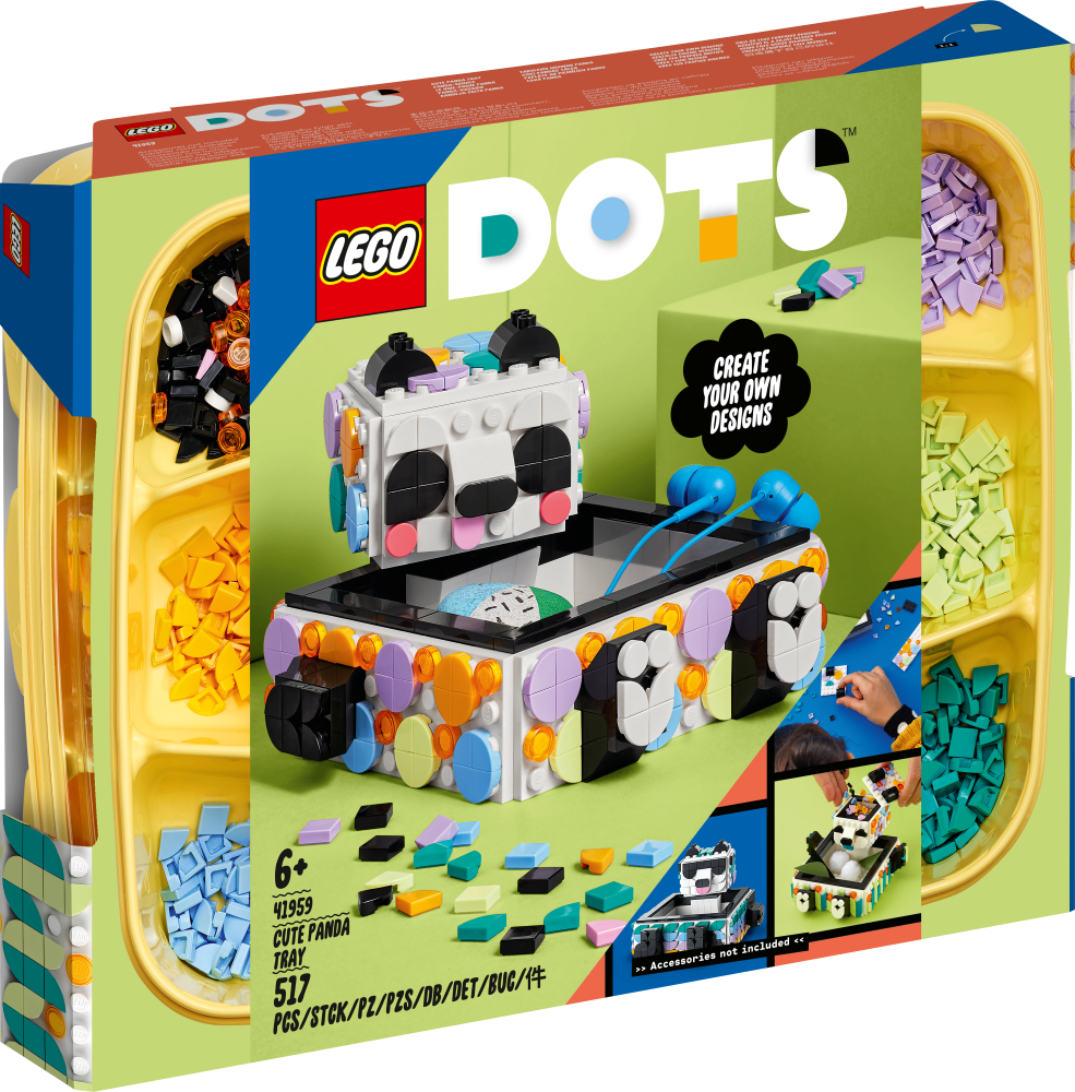 41959 LEGO® DOTS Paplāte ar piemīlīgu pandu, no 6+ gadiem, NEW 2022! (Maksas piegāde eur 3.99)