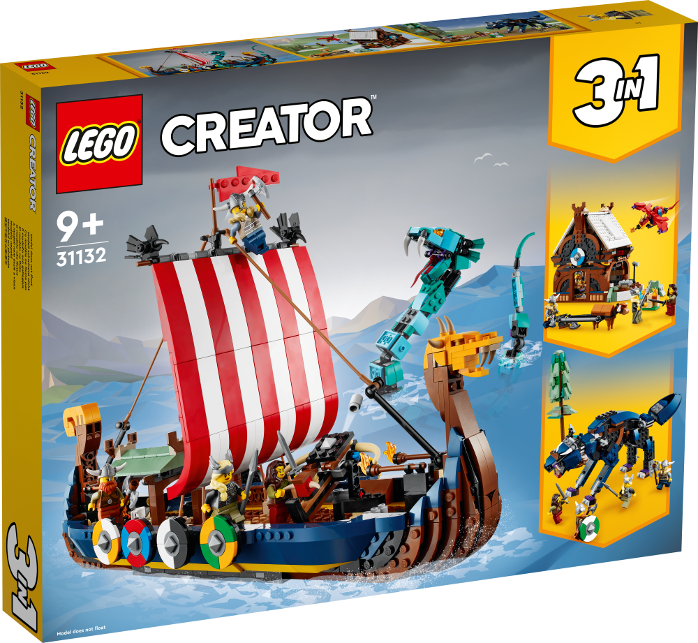 31132 LEGO® Creator Vikingu kuģis un Midgardas čūska, no 9+ gadiem, NEW 2022! (Maksas piegāde eur 3.99)