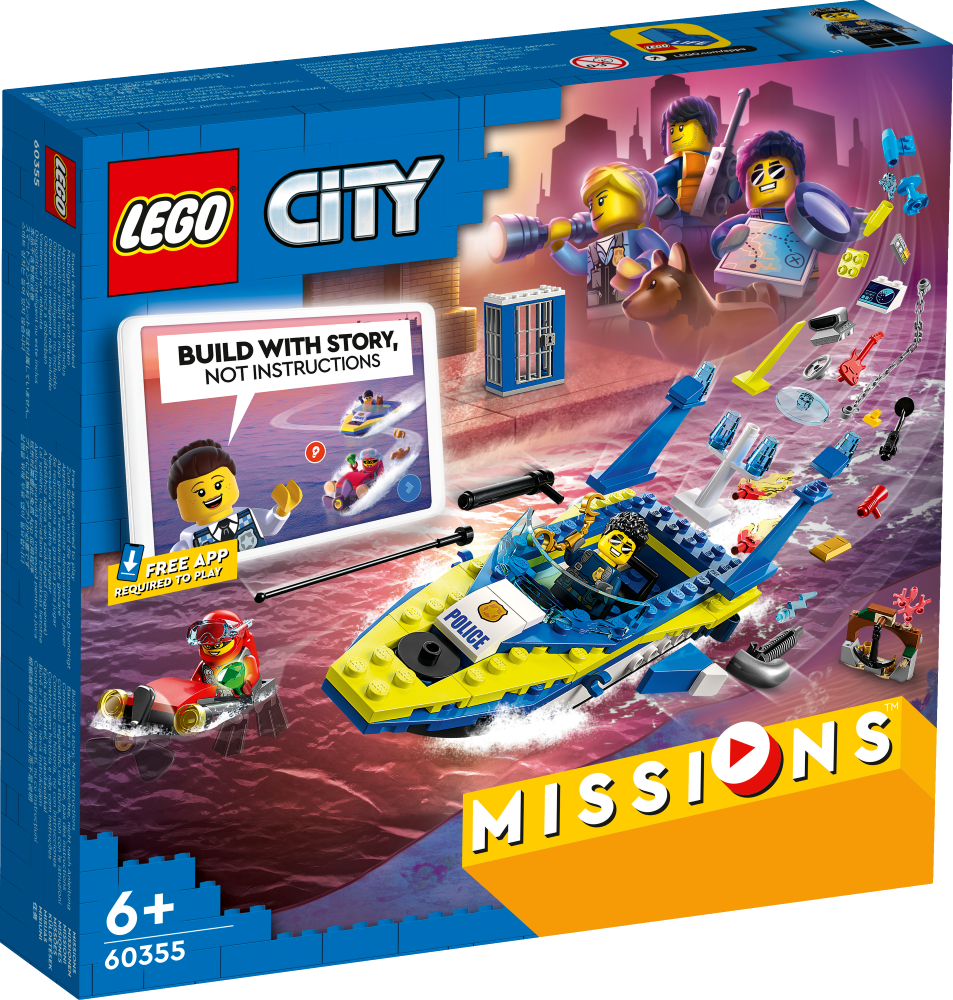 60355 LEGO® City Детективные миссии водной полиции, с 6+ лет, NEW 2022! (Maksas piegāde eur 3.99)