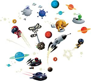 DD04581 DJECO Sienas fluorescējošas uzlīmes - Astronauti