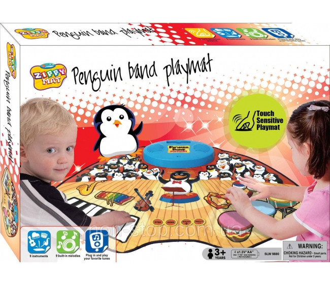 Zippy Mat Dance Skārienjutīgs paklājiņš ar 9 melodijām, 9mūzikas instrumentu skaņām, 3+ gadiem (iepakojums pabalējis un ir ieplīsis)