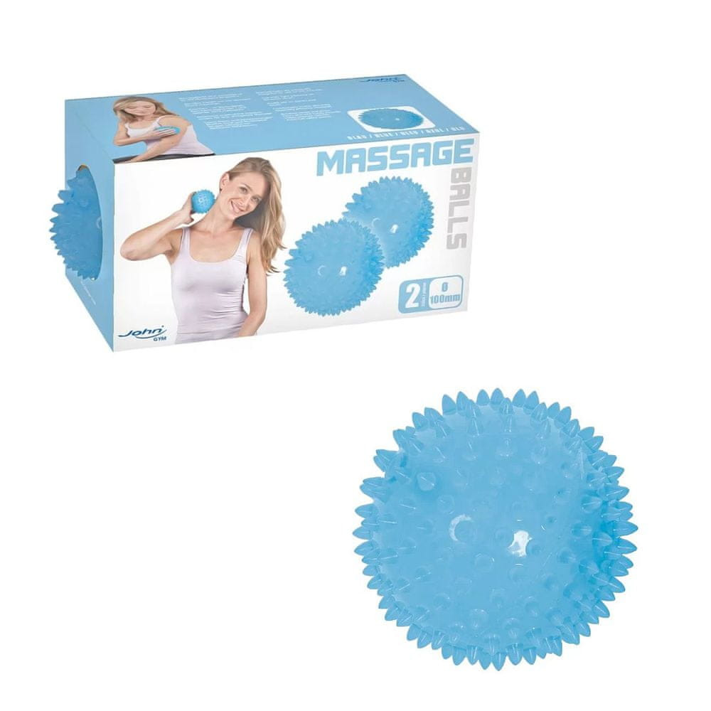 John 30817 Masāžas bumbas Ezītis 2 gab. Diametrā 10 cm, zila.