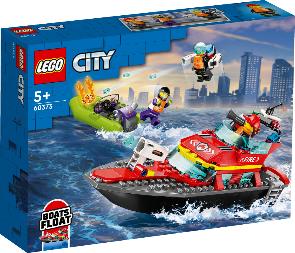 60373 LEGO® City Ugunsdzēsēju-glābēju kuģis, no 5+ gadiem, NEW 2023!