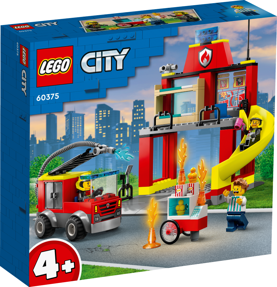 60375 LEGO® City Ugunsdzēsēju depo un ugunsdzēsēju auto, no 4+ gadiem, NEW 2023!