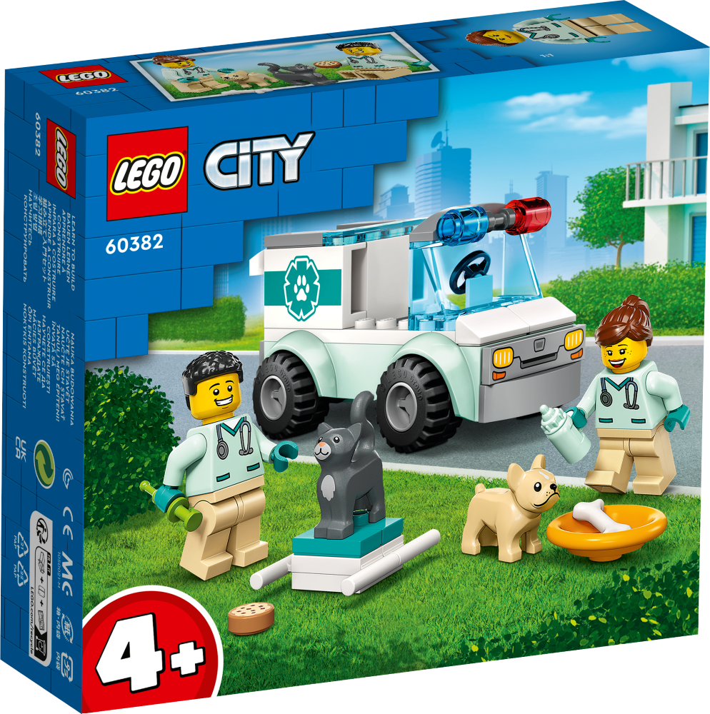60382 LEGO® City Спасательный ветеринарный фургон, с 4+ лет, NEW 2023!