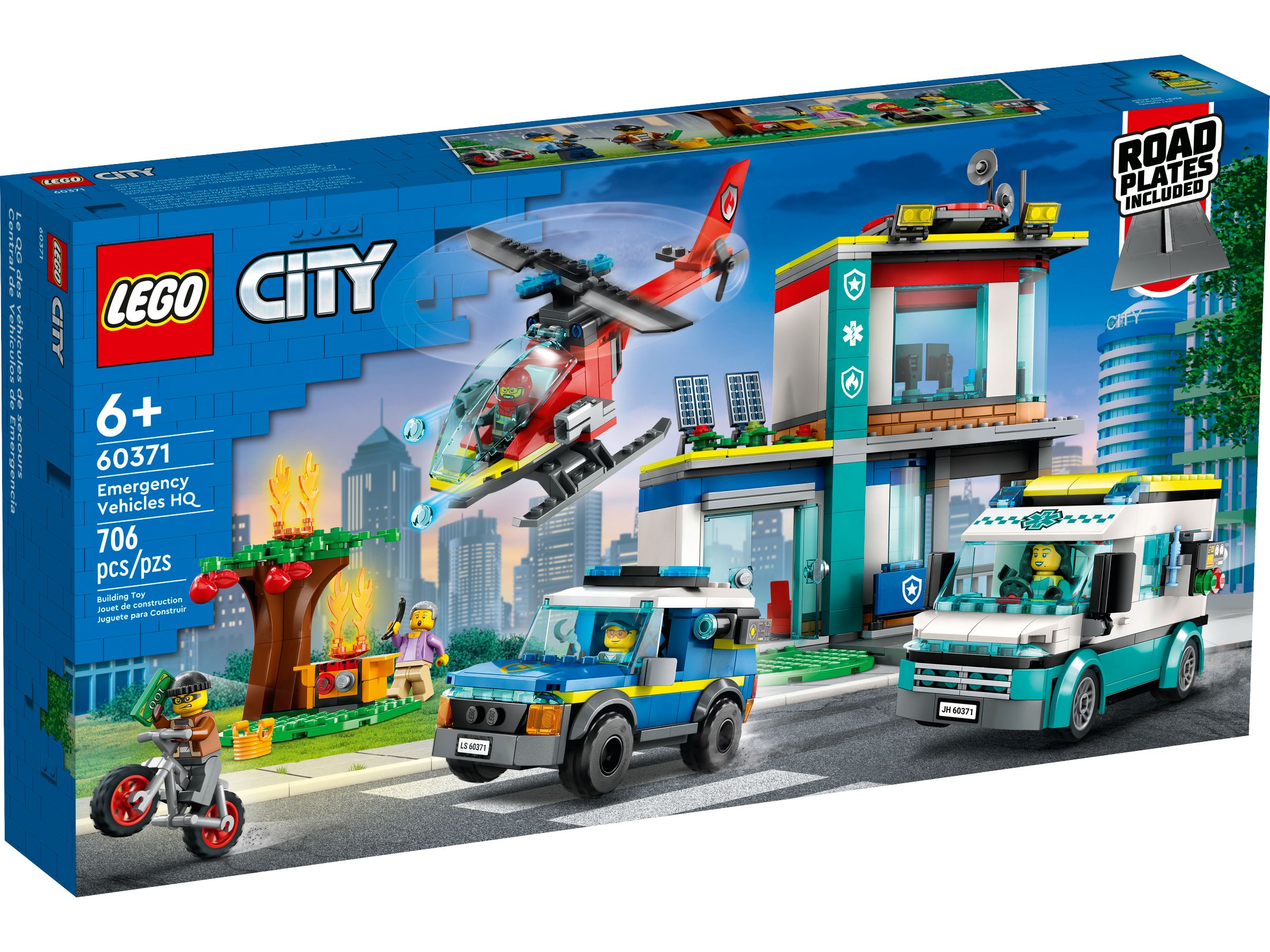 60371 LEGO® City Neatliekamās palīdzības transportlīdzekļu bāze, no 6+ gadiem, NEW 2023!
