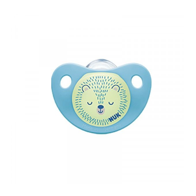 SU12 NUK Trendline Night Naktī spīdošs Silikona ZILS mānekl. kārbiņā, 0 - 6 mēn., 1gb.