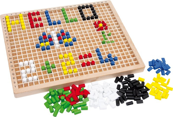 Legler Деревянная доска с 500 различными цветными цилиндрами для создание слов и рисунков, от 5 лет, 3413