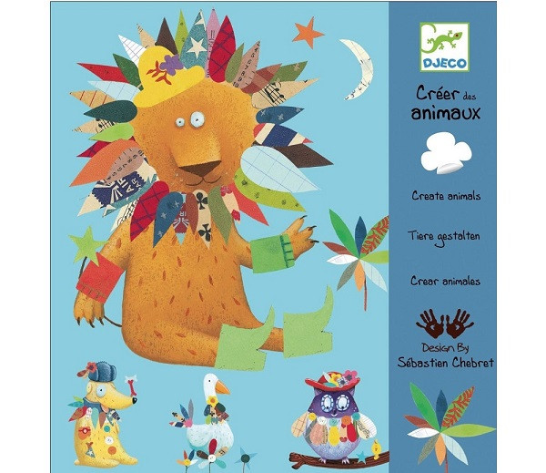 DJ08932 DJECO izveido, izpušķo dzīvnieku ar uzlīmēm 16 zvēri, 424 uzlīmes!