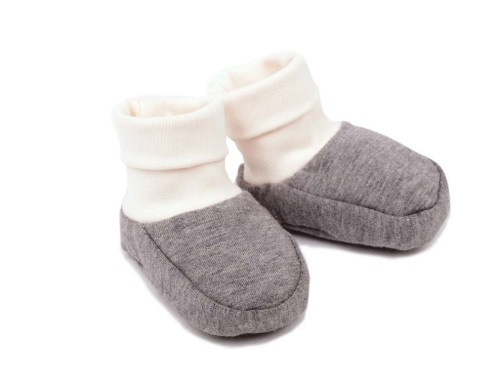 WOOLY ORGANIC Mazulīšu kokvilnas zābaciņi pelēki nr.10