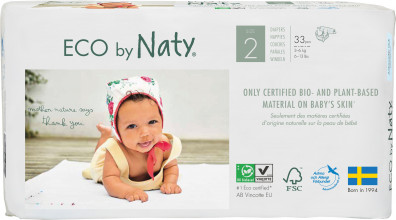 Naty by Nature Babycare MINI 2 ekoloģiskās autiņbiksītes, 33 gab./iepak. (3-6 kg), ECO, EKO - BIO
