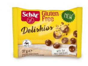 Schar Delishios kraukšķīgas cepumu bumbiņas šokolādes glazūrā, bez glutēna, 37g
