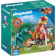 9431 PLAYMOBIL® DINO Motociklist ar dinozauru, no 4+