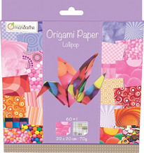 Mandarine Origami papīrs 60gb. un uzlīmes Lollipop