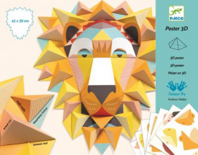 Djeco Papīra māksla – 3D plakāts - Lauva no 8 gadioem; DJ09447