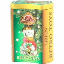 Basilur Retro Toys zaļā tēja ar piedevām metāla iepakojumā, 75g