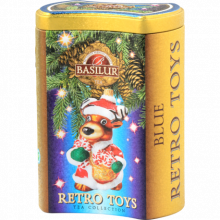 Akcija! Basilur Retro Toys melnā tēja ar piedevām metāla iepakojumā, 75g