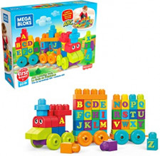 Fisher Price Mega Bloks būvējamo kluči Vilciens ar burtiem 60gb.no 1-5gadiem