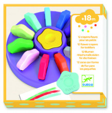 DJ09005 Djeco Krāsainie pasteļkrītiņi, 12 krāsas, no 18mēnešiem