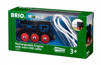 BRIO RAILWAY uzlādējams vilciens ar micro USB kabeli, 33599