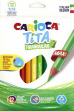 Carioca Krāsainie zīmuļi Maxi, triecienizturīgi12 цветов