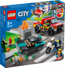 60319 LEGO® City Ugunsdzēsēju operācija un policijas pakaļdzīšanās, 5+ gadiem, NEW 2022!(Maksas piegāde eur 3.99)