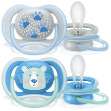 Philips Avent SCF 085/03 Ultra Air silikona māneklītis, zils, 6-18 mēn, 2 gab.