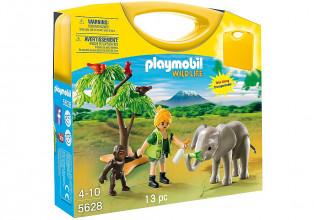 IZPĀRDOŠANA! 5628 PLAYMOBIL® Wild Life Ziloņu mazulis un pētniece koferītī, no 4+