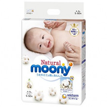 Moony Natural autiņbiksītes S (4-8kg) 58gab