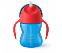 SCF 796/01 Philips Avent Pudelīte ar elastīgu salmiņu - zila, no 9 mēn., 200ml