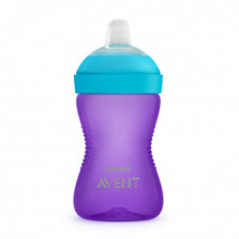 SCF 802/02 Philips Avent Mācību pudelīte ar mīkstu snīpi - violeta, no 9 mēn., 300ml