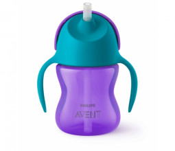 SCF 796/02 Philips Avent Pudelīte ar elastīgu salmiņu - violeta, no 9 mēn., 200ml