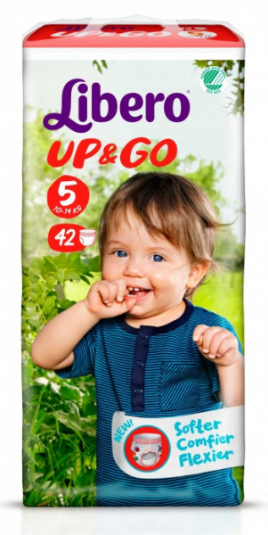 LIBERObiksītes UP&GO 5 (10-14 kg) 42 gab., biksītes universālās