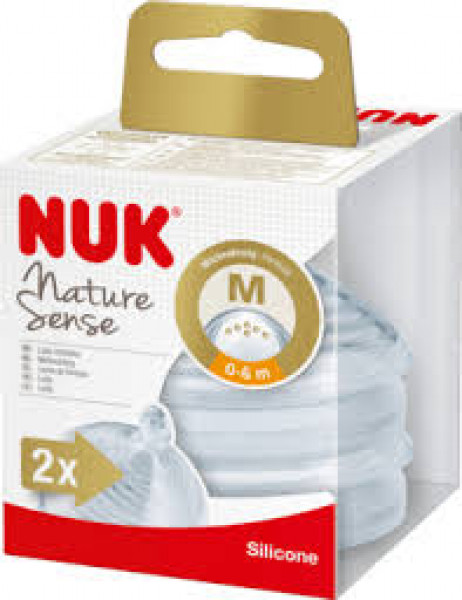 SA95 NUK Nature sense silikona knupji M 2gb 0-6 mēn.
