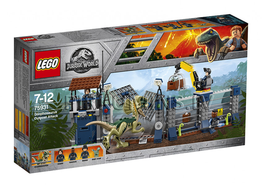 75931 LEGO® Jurassic World Dilofozaura uzbrukums sargtornim, no 7 līdz 12 gadiem NEW 2018