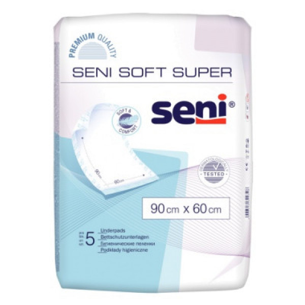 Seni Soft абсорбирующие пеленки, 90x60 см, 5 шт./упак.