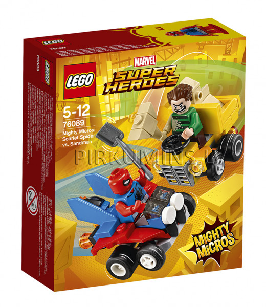 76089 LEGO® Super Heroes Mighty Micros: Человек-паук против Песочного человека, c 5 до 12 лет NEW 2018!