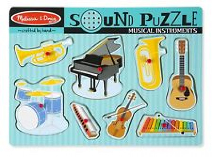 Melissa & Doug muzikālā koka puzle ar mūzikas instrumentu skaņām 10732